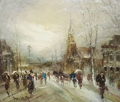 John Bevort (1917 - 1996 ) - Winter Cityscape