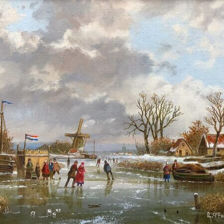 Albertus J. Temming (1942) - Ice view on the river