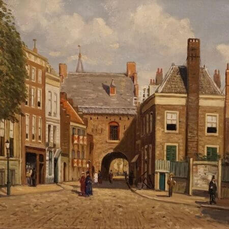 P.J Wagemans (1879-1955) - City view, prison gate in The Hague