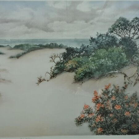 Roger Hebbelinck (1912-1987) - The Dunes of the Zwin Color etching - Hand signed - ca. 1970