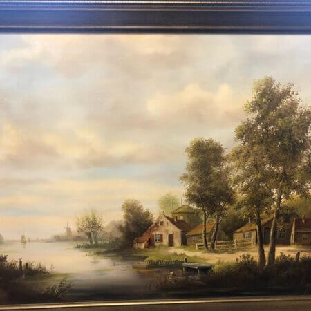 G J A van Reede (1929-1998) - Dutch romantic landscape with Farm