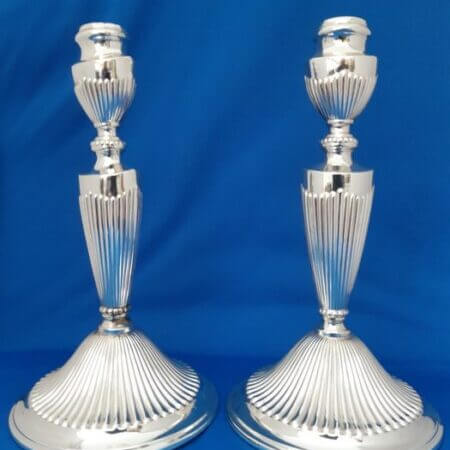 Candlestick (2) - .925 silver - Gebruder Kuhn - Germany - Early 20th century